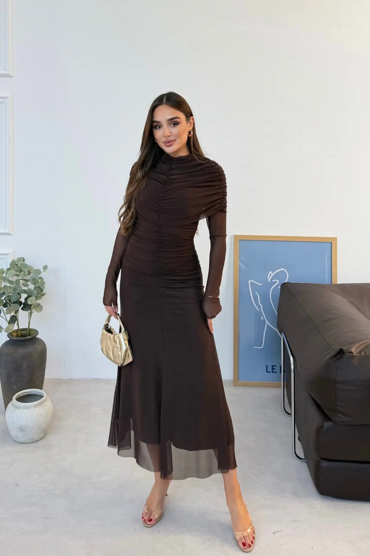 Nayla brown dress