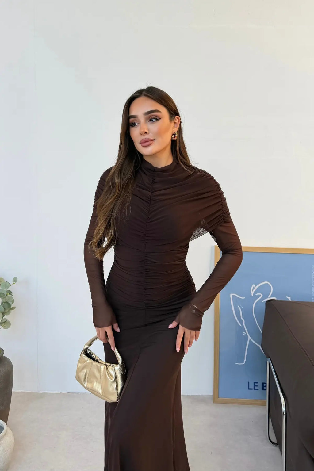 Nayla brown dress