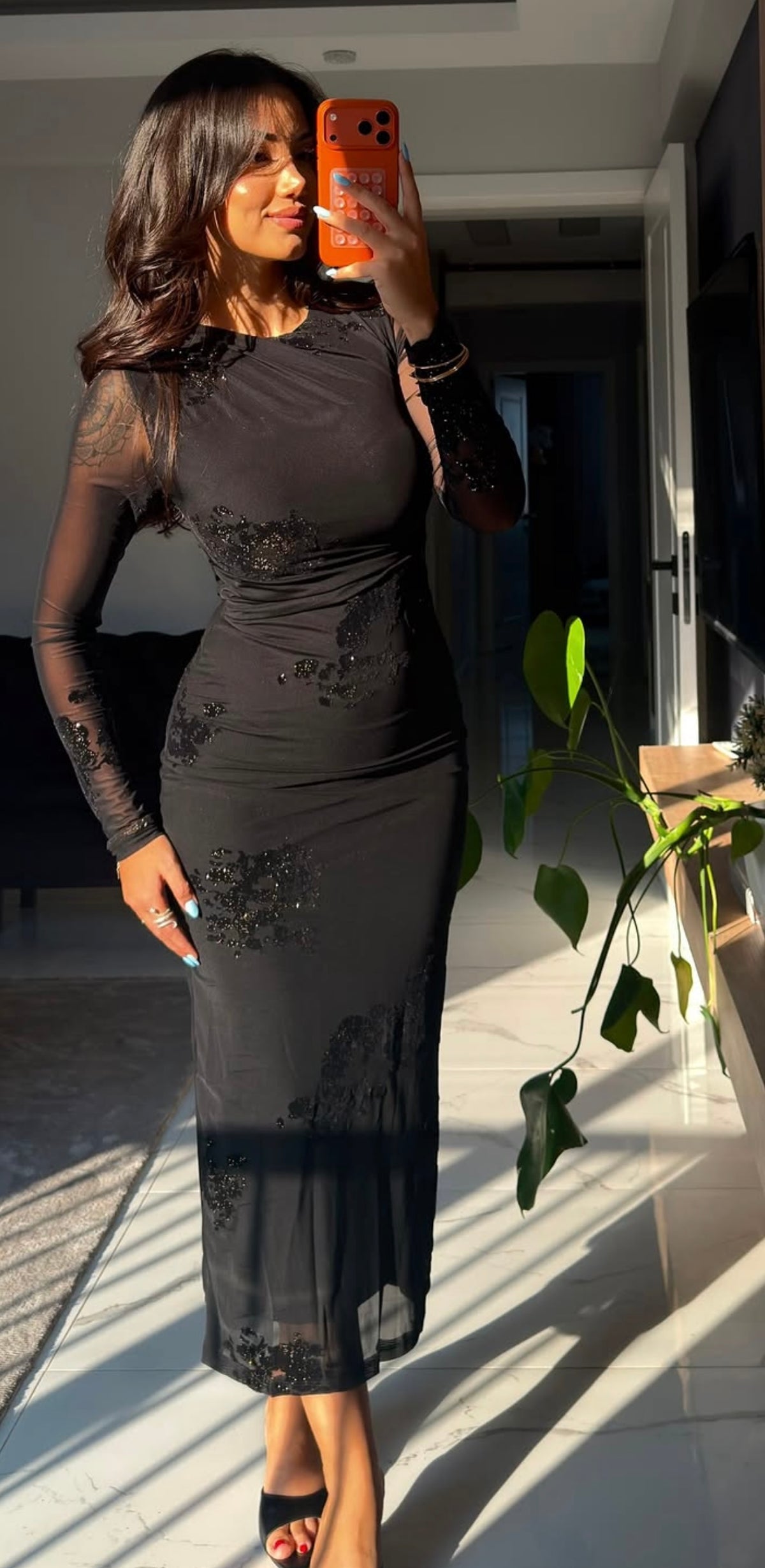Black glittery dress